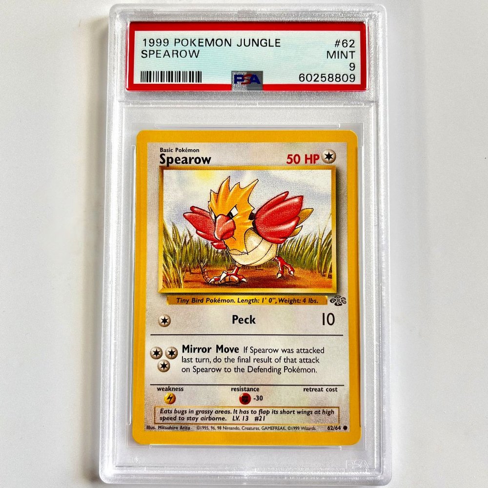 PSA 9 Spearow Mint 62/64 Jungle Set Unlimited 1999 Pokémon 60258809